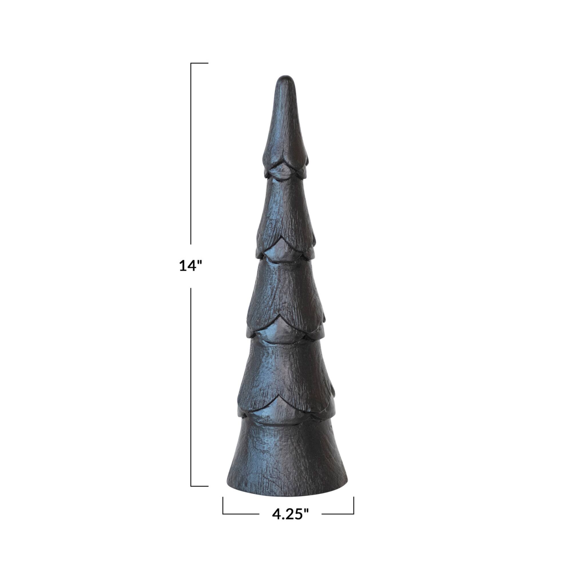 Hello Honey® 14" Black Mango Wood Christmas Tree Accent